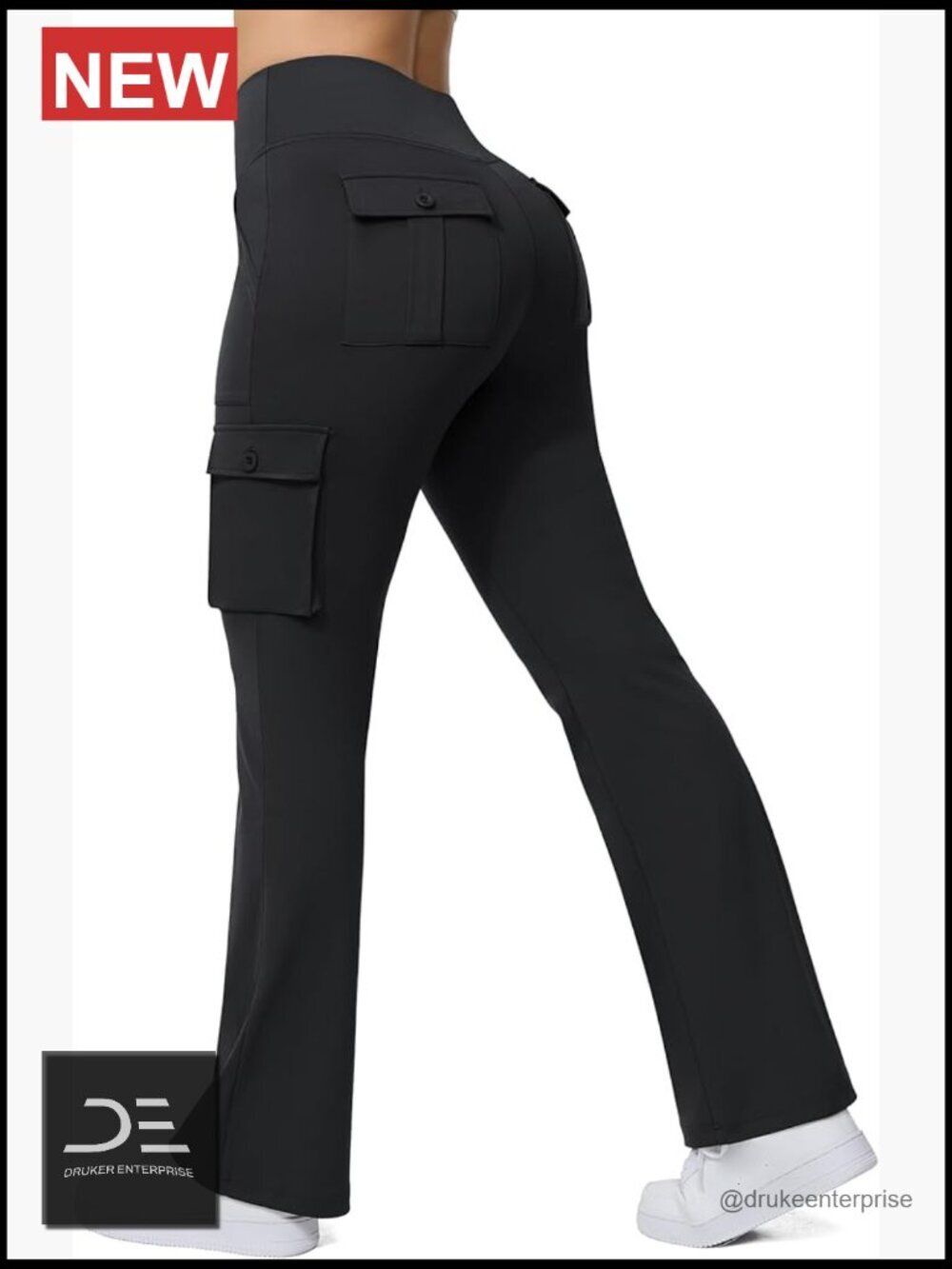 High Waisted Flare Yoga Leggings with 6 Pockets Bootcut Pants